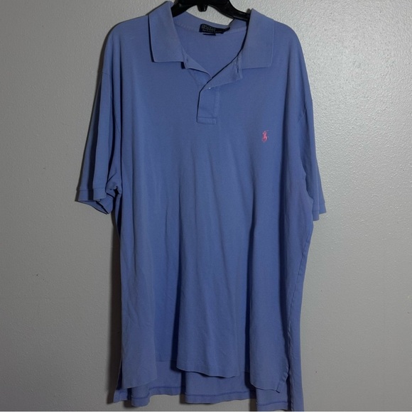 Polo by Ralph Lauren Men Preppy Casual Polo Shirt in Light Blue size 2XLT Tall - Picture 2 of 7